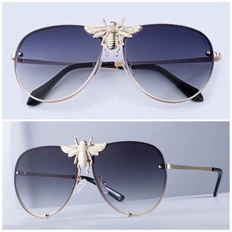 gucci aviators bee|gucci oversized clear sunglasses.